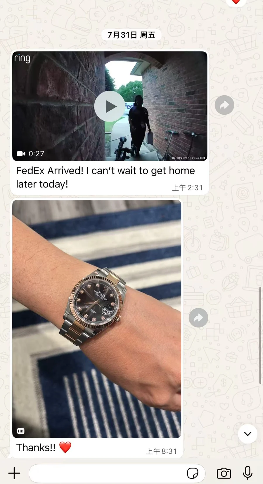 Anonymized customer feedback and delivered watch photo 11